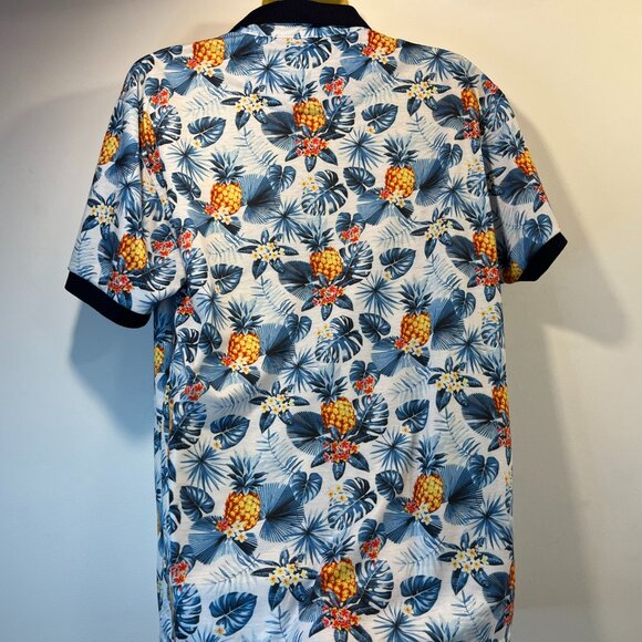 BOHIO Men’s Tropical Pineapple Print Polo Shirt – Size XL - Picture 4 of 5